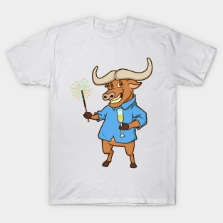 Buffalo with sparkler - Happy New Year T-Shirt